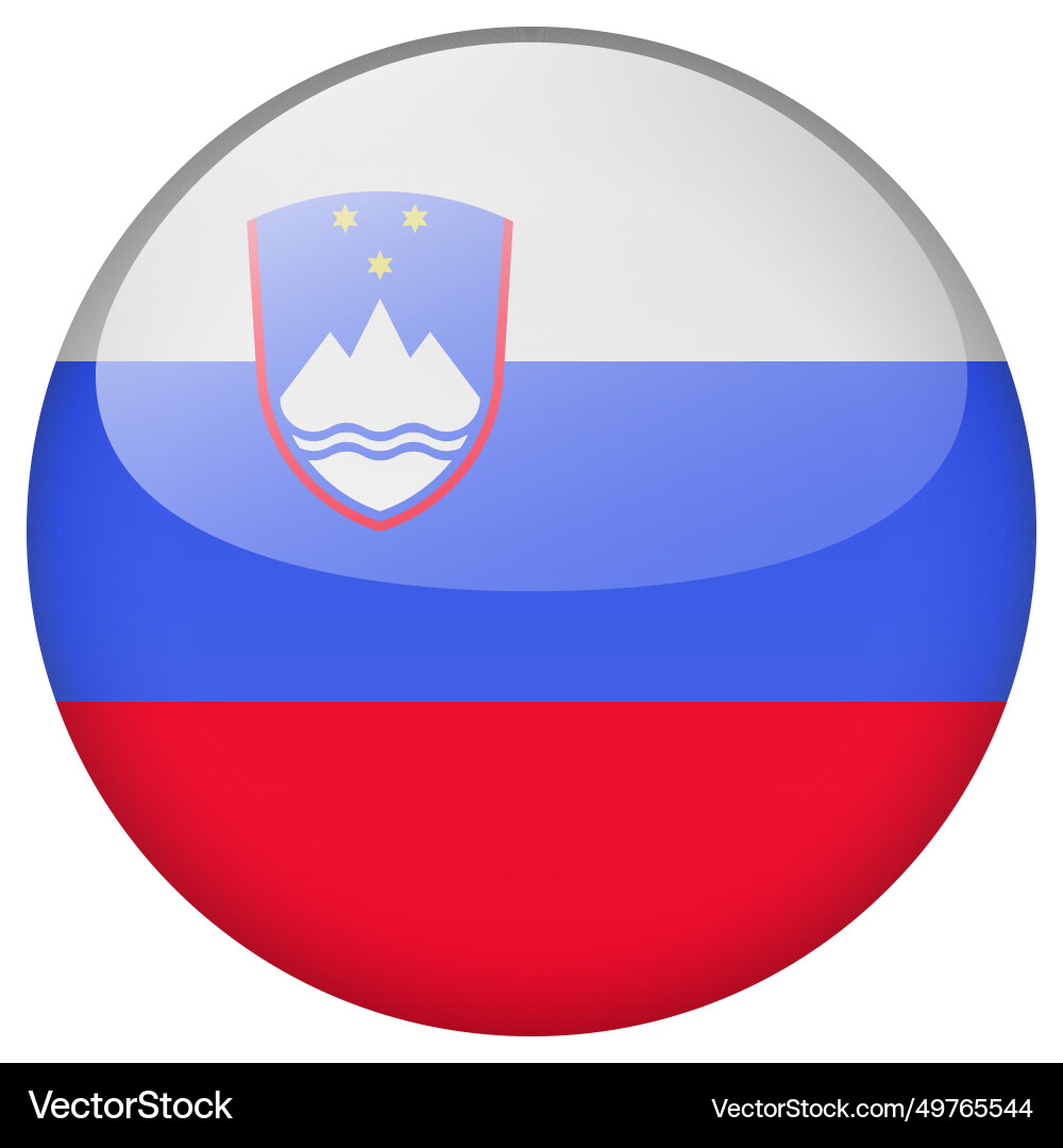 Slovenia flag button Royalty Free Vector Image