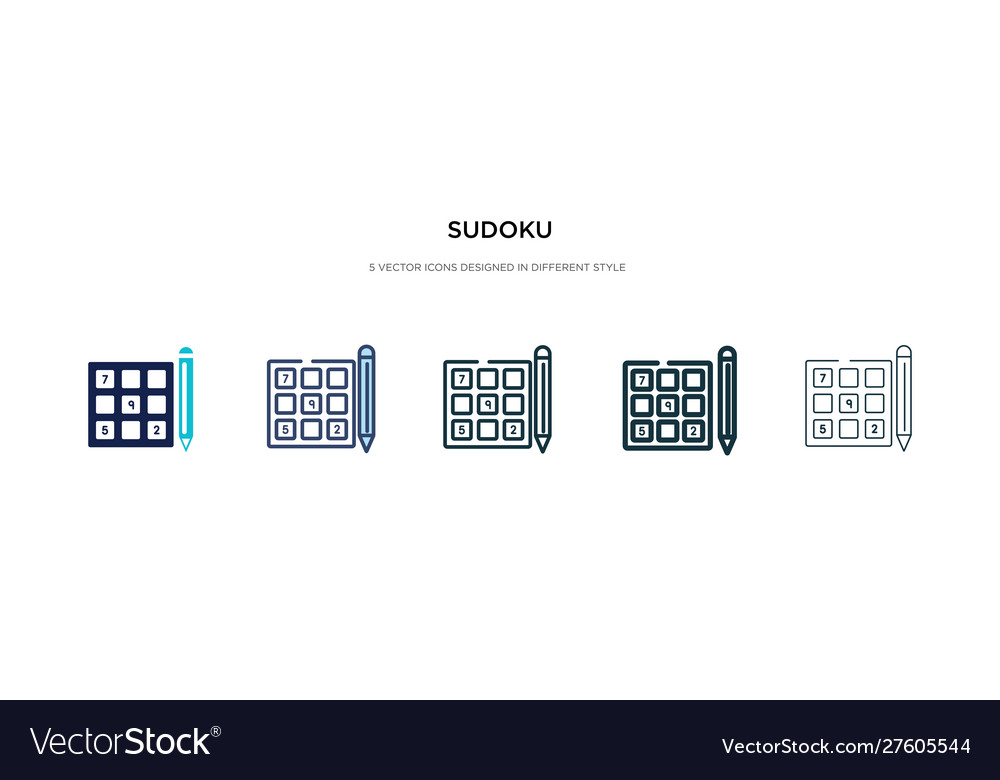 Sudoku icon in different style two colored vector image Sudoku icon in different style two colored