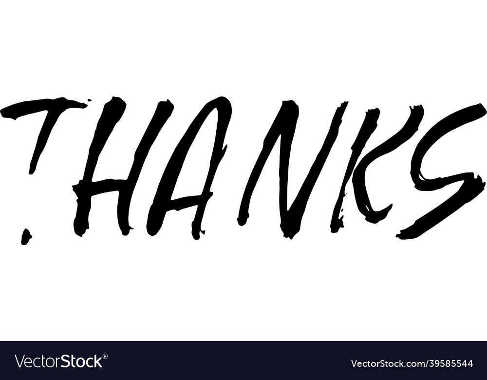 Thanks modern dry brush lettering template Vector Image