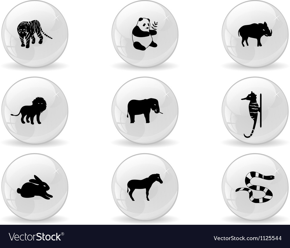 Web buttons animal icons 3 Royalty Free Vector Image