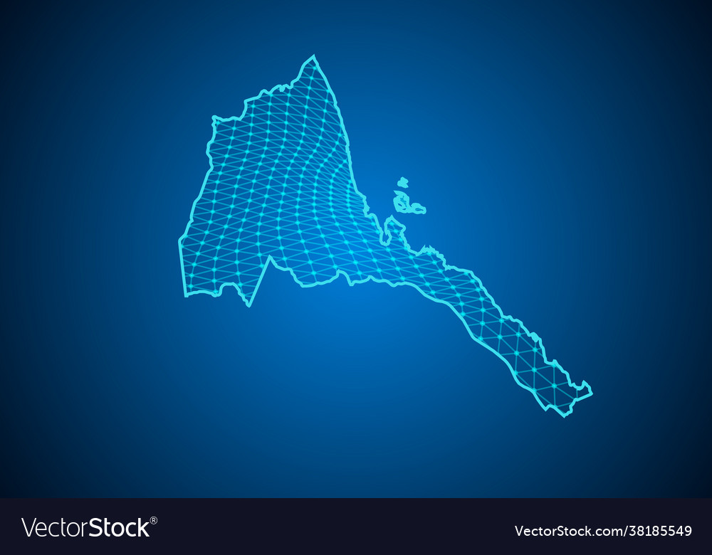 Abstract digital map eritrea with particles vector image Abstract digital map eritrea with particles