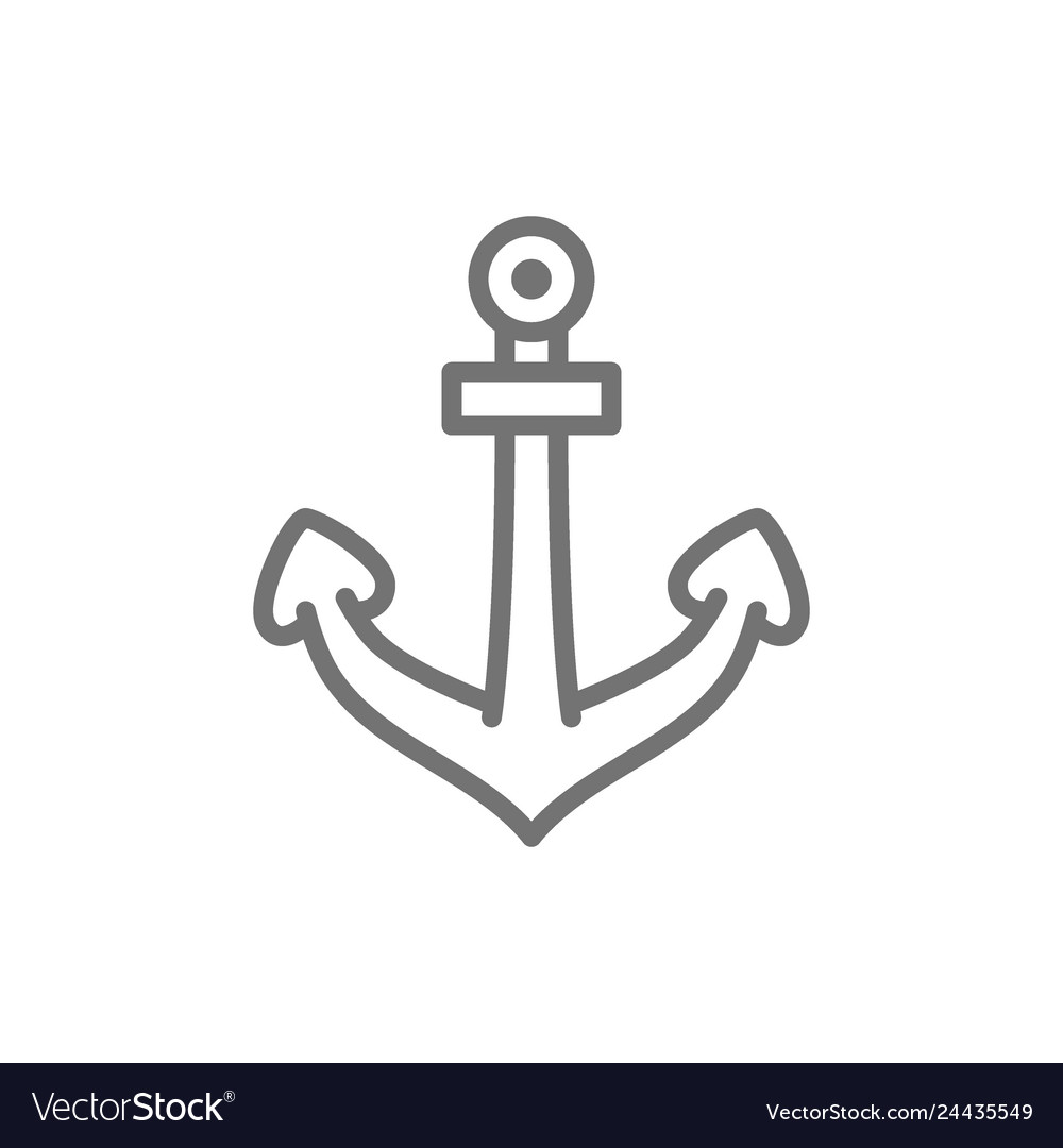 Anchor nautical line icon