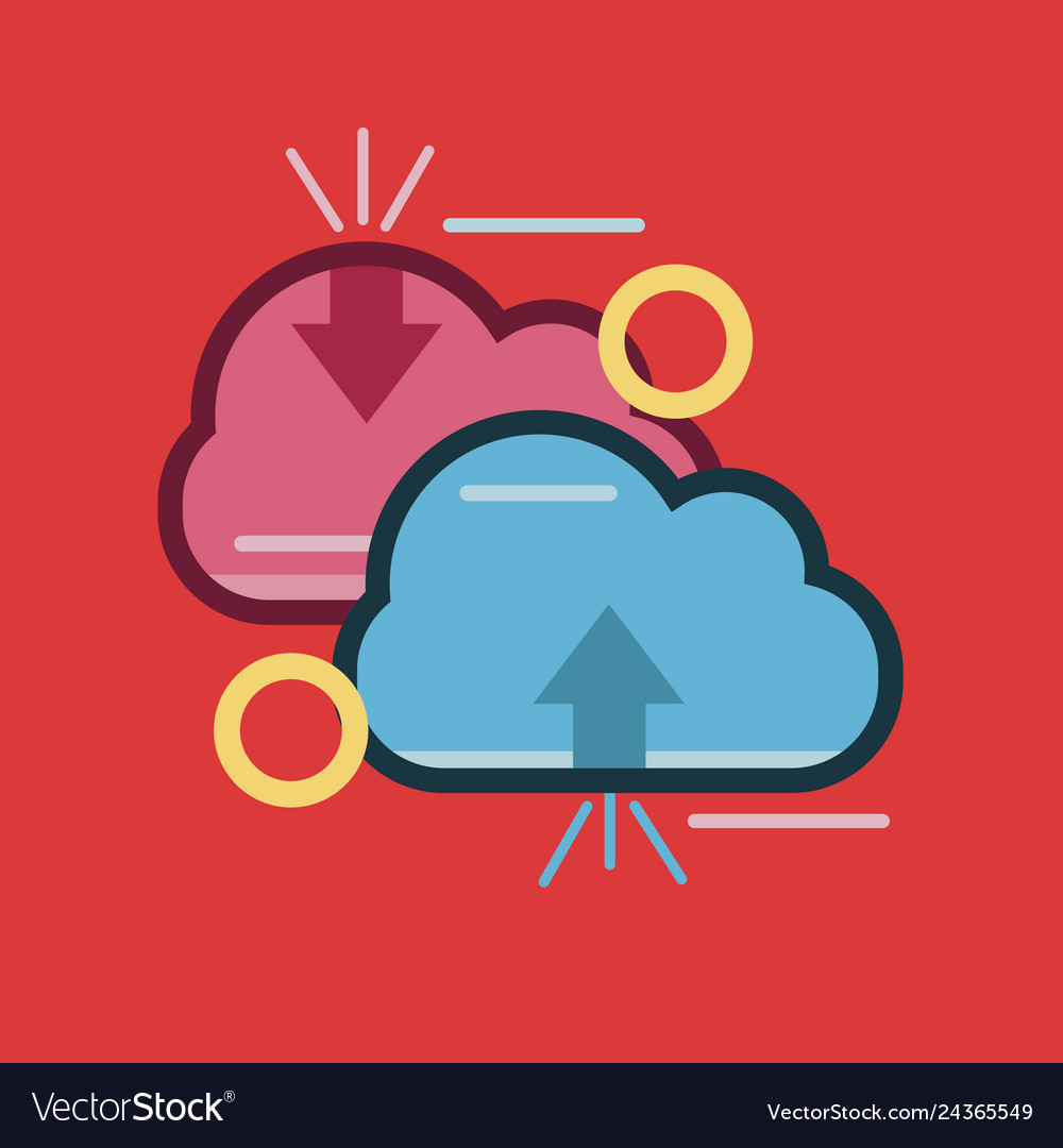 Computing cloud icon set of great flat icons use vector image Computing cloud icon set of great flat icons use