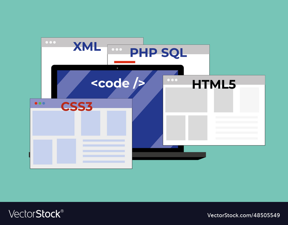 Concept of web development vector image Concept of web development