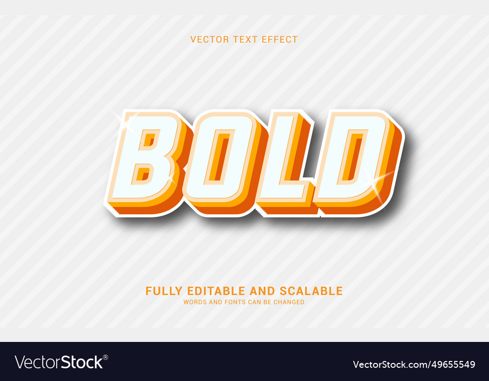 Editable text effect bold style