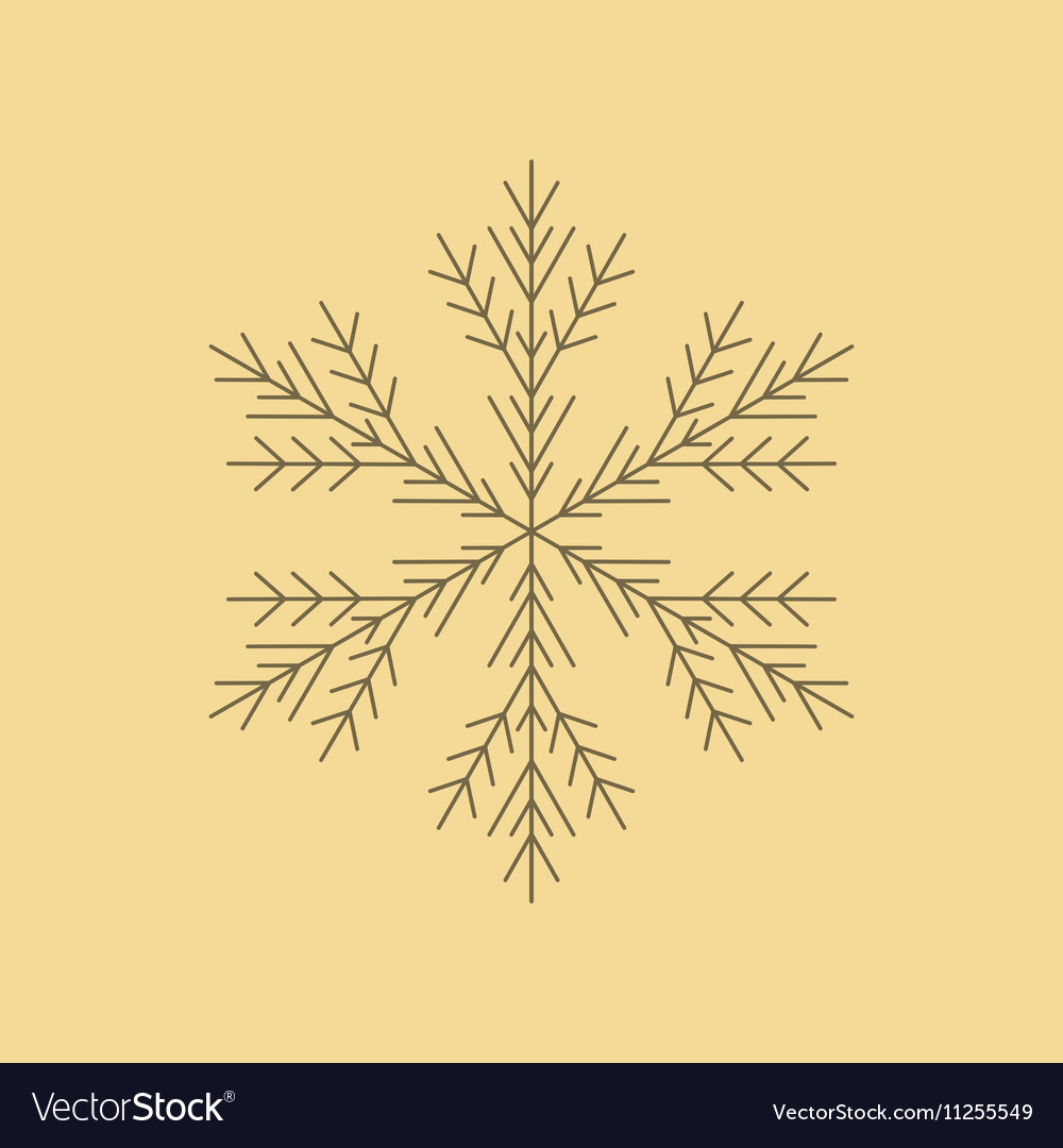 Flat on background of snowflake