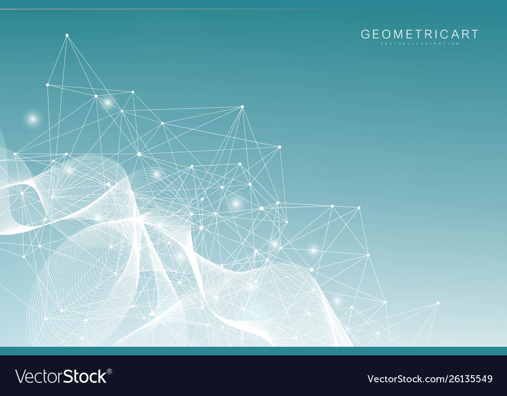 Geometric abstract background with connected line vector image Geometric abstract background with connected line