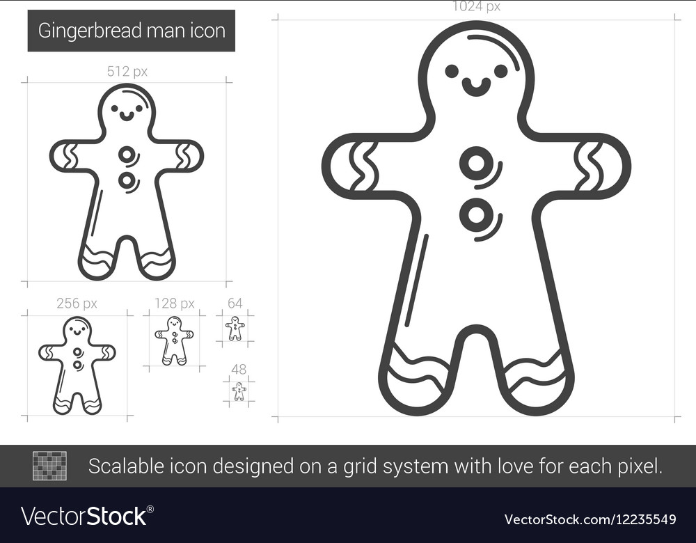 Gingerbread Man Line Icon