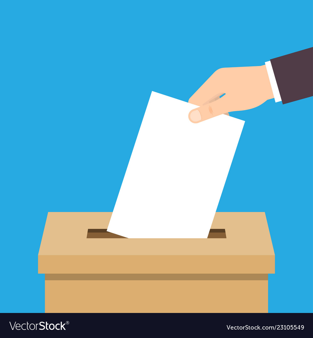 Hand putting voting paper in ballot box