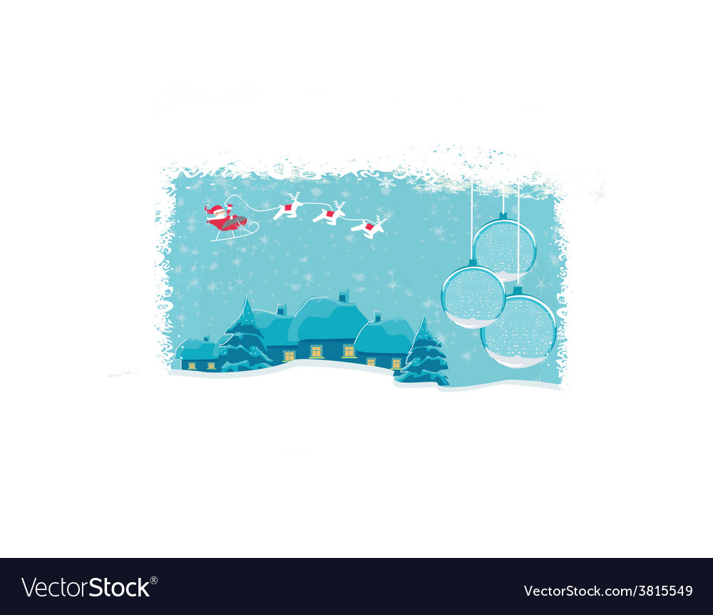 Happy new year card with santa und winter