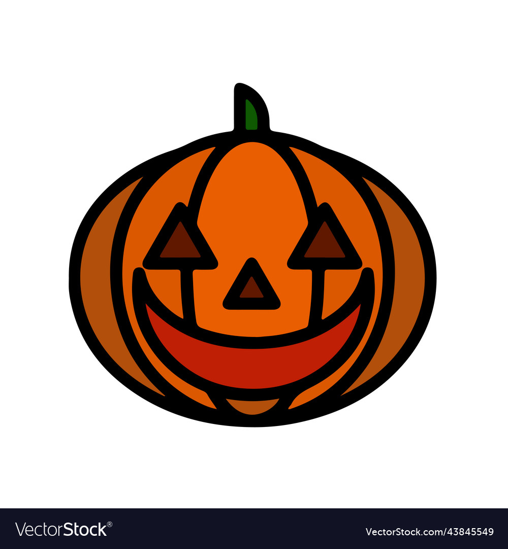 Icon Og Halloween Celebration Pumpkin Jack Vector Image 6756