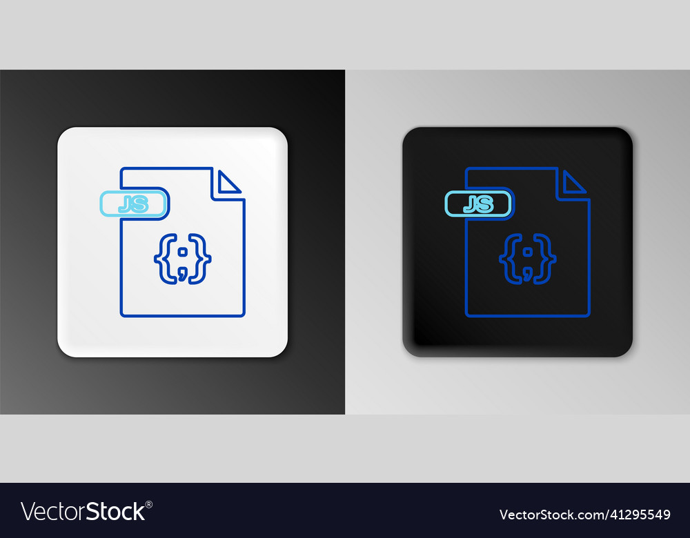 Line js file document download button icon vector image Line js file document download button icon