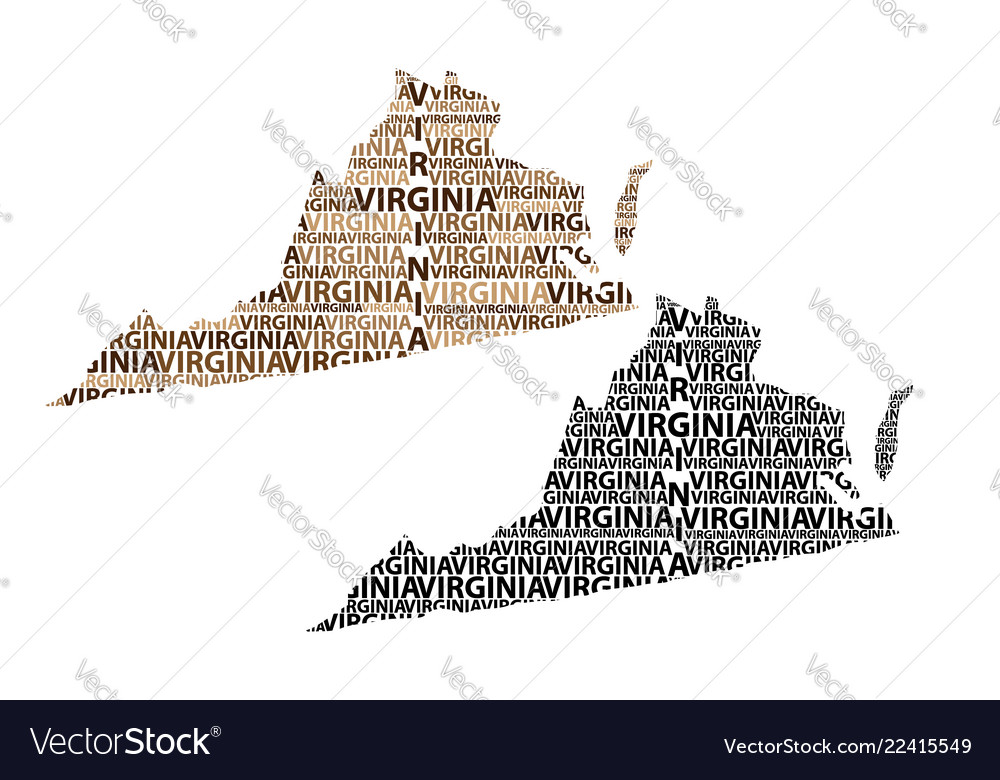 Map of virginia vector image Map of virginia