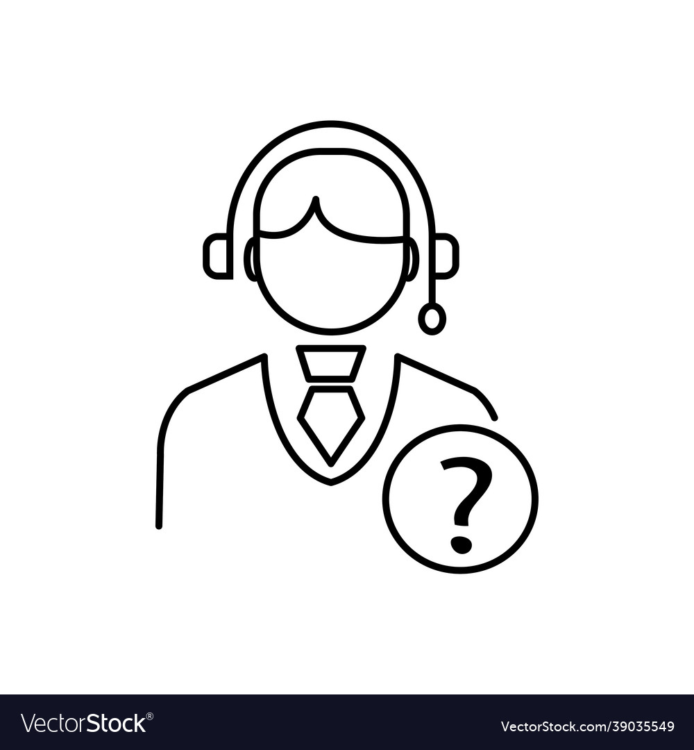 Operator character icon line design vector image Operator character icon line design