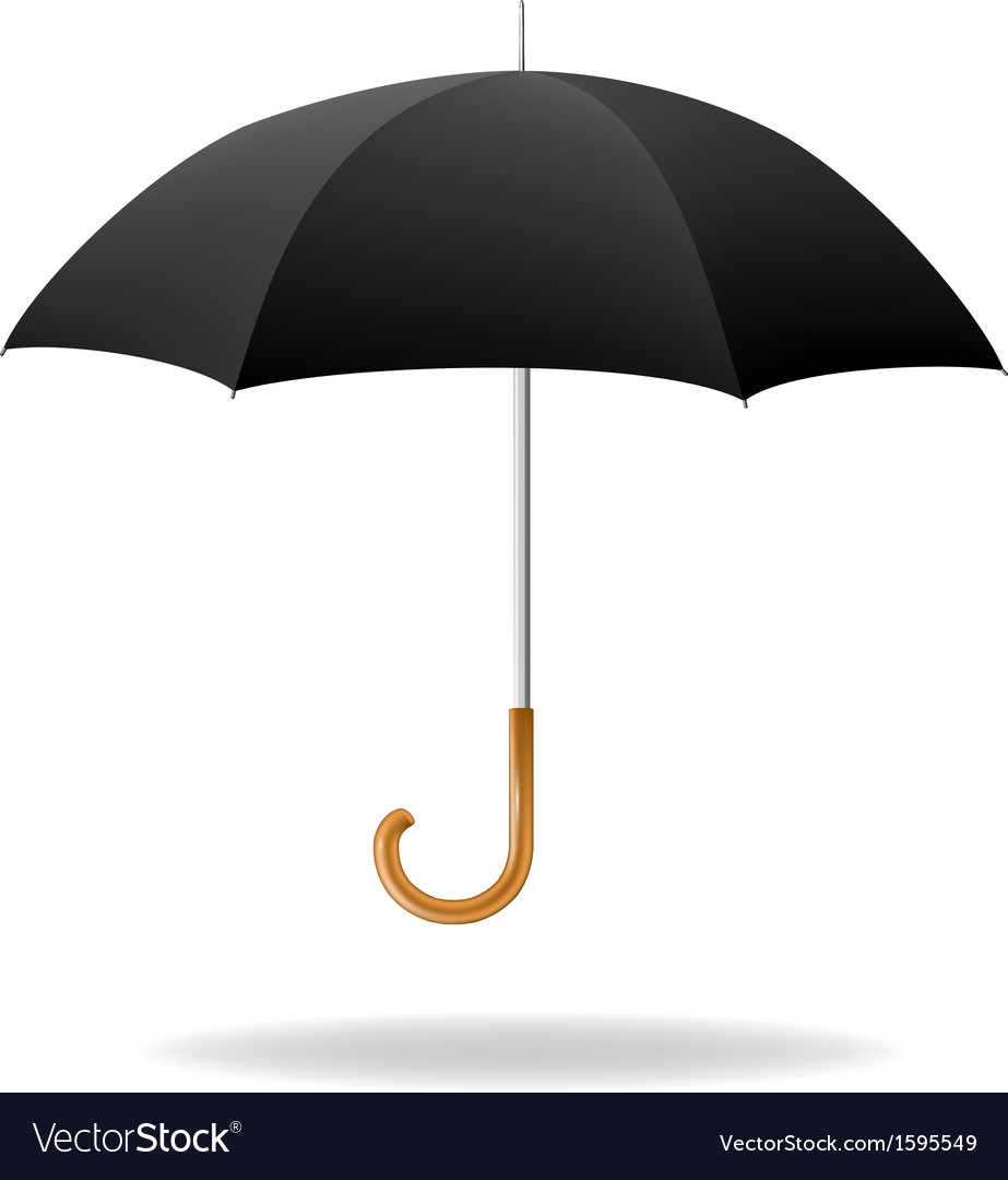 Realistic black umbrella