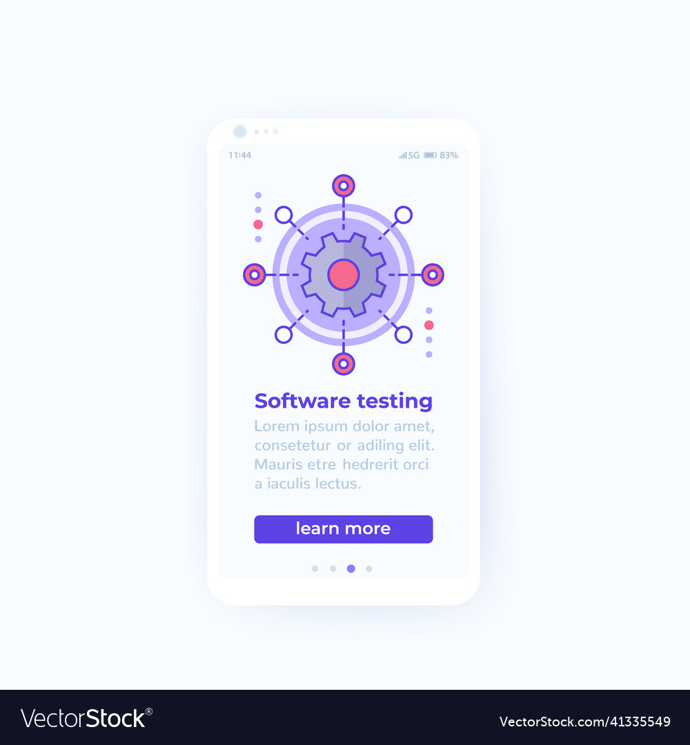 Software testing mobile banner design vector image Software testing mobile banner design