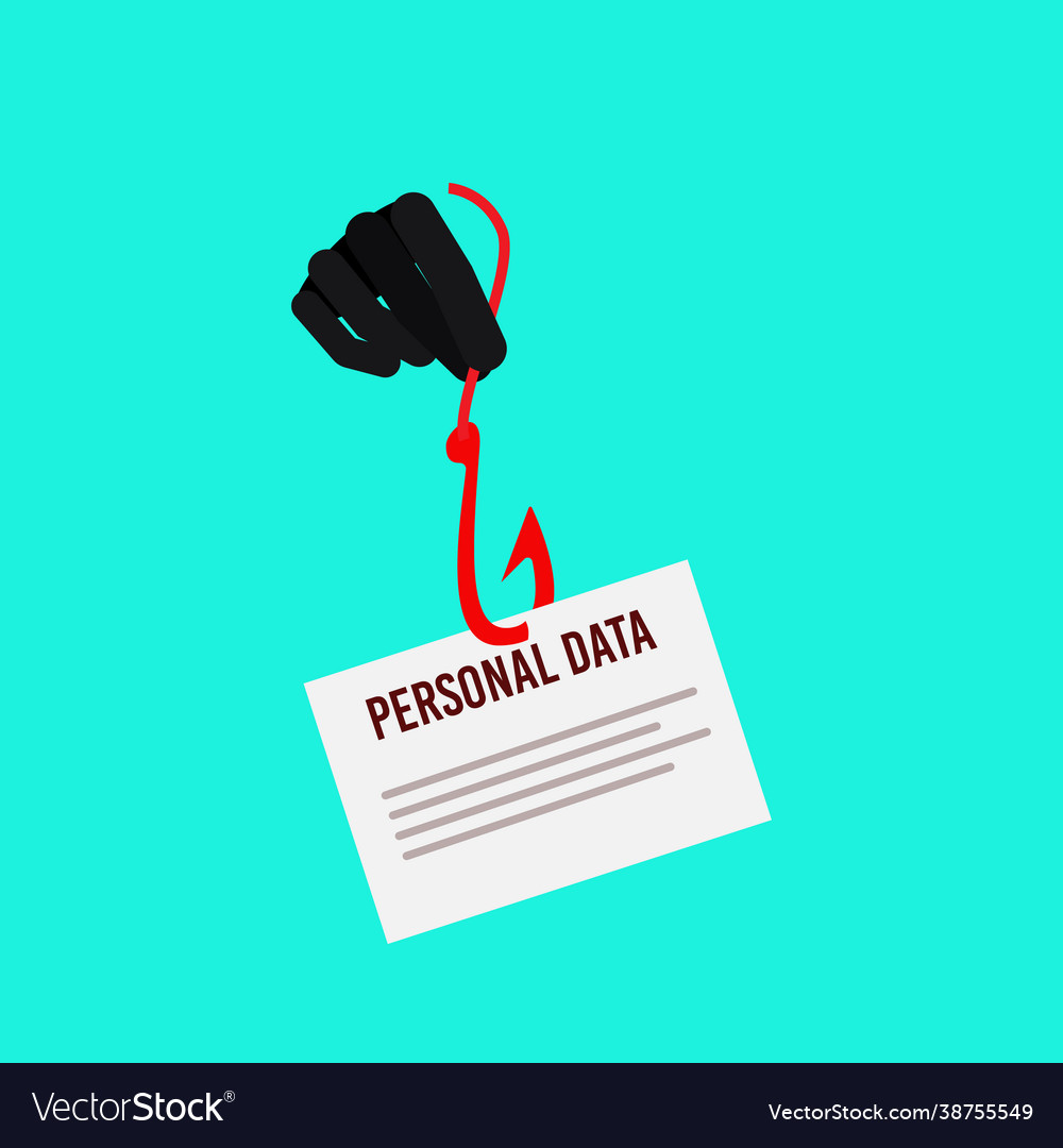 Theft personal data web crime with password vector image Theft personal data web crime with password