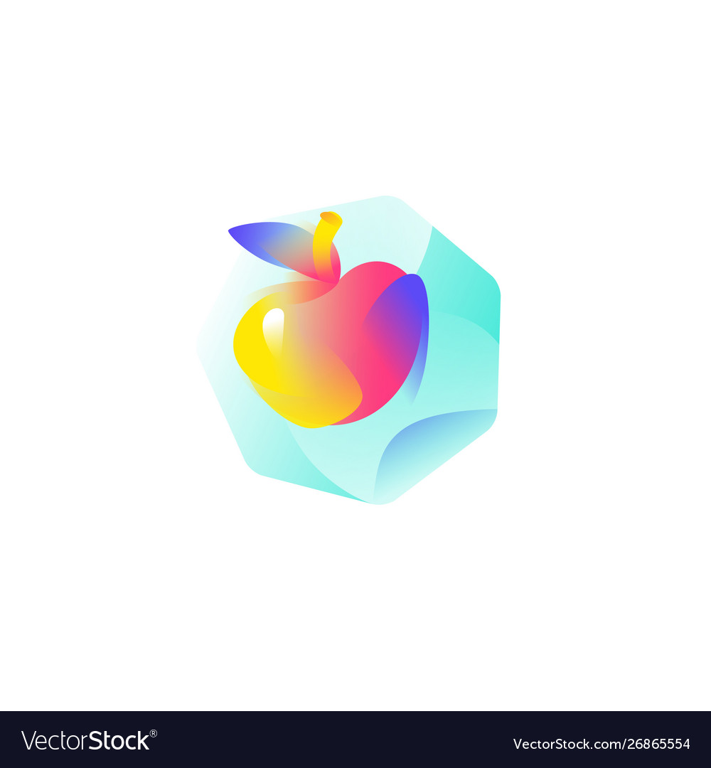 An apple gradient flat icon is symbol