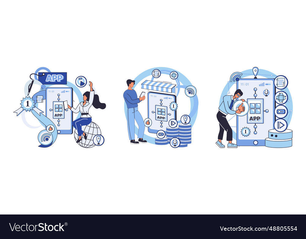 Application testing metaphor vector image Application testing metaphor