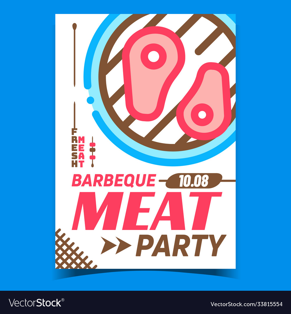 Barbecue meat party advertising banner