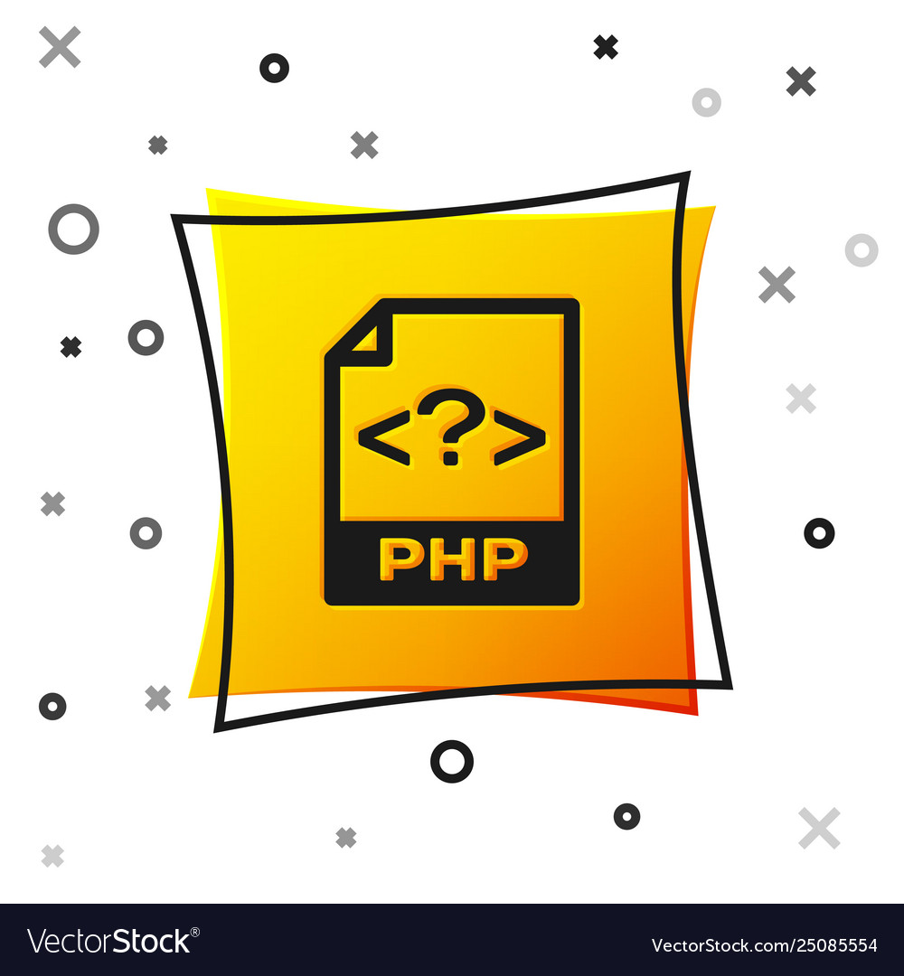 Black php file document icon download button vector image Black php file document icon download button