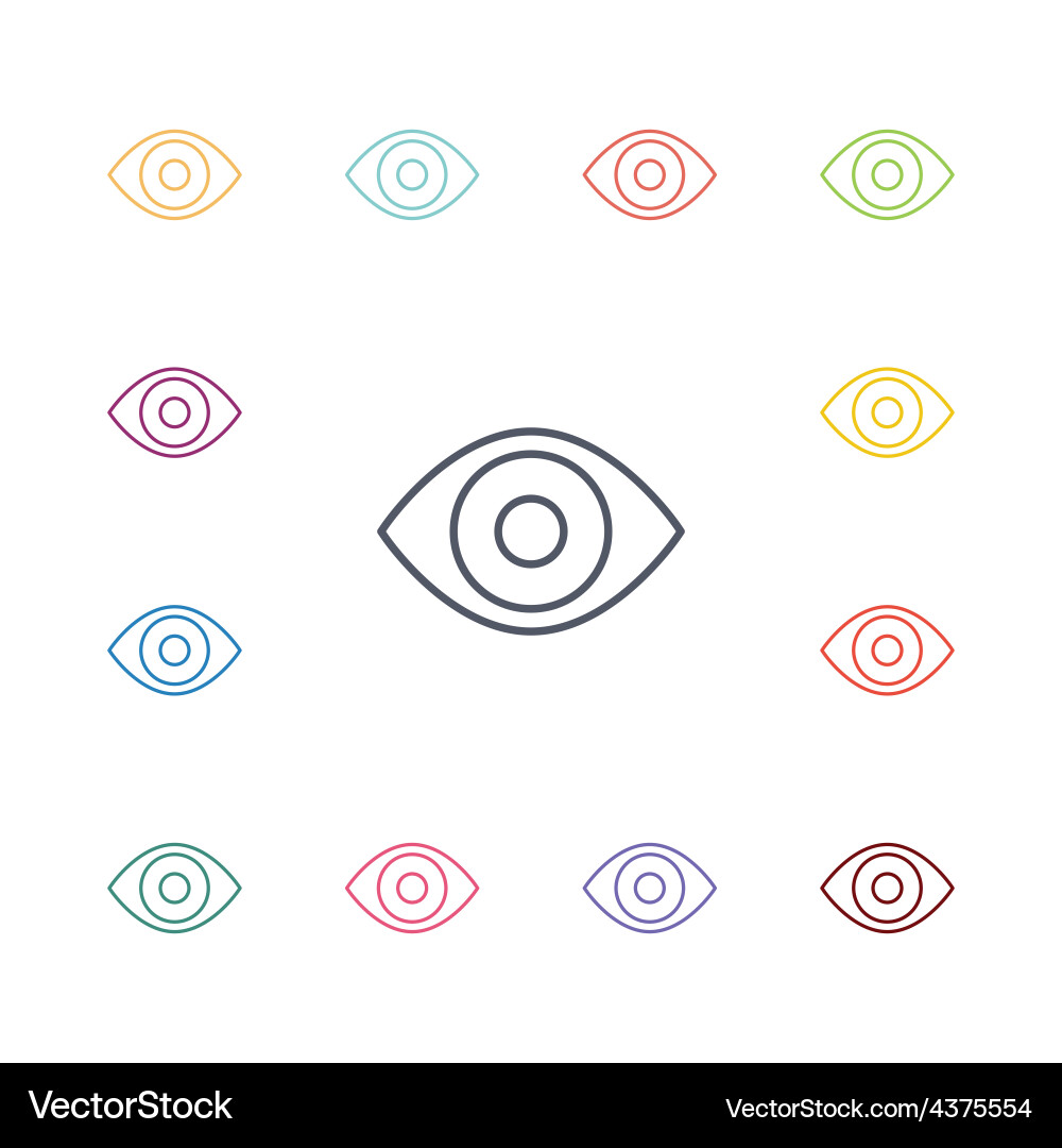 Eye flat icons set Royalty Free Vector Image - VectorStock