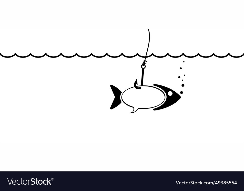 Fish line pattern speech bubble to speak message