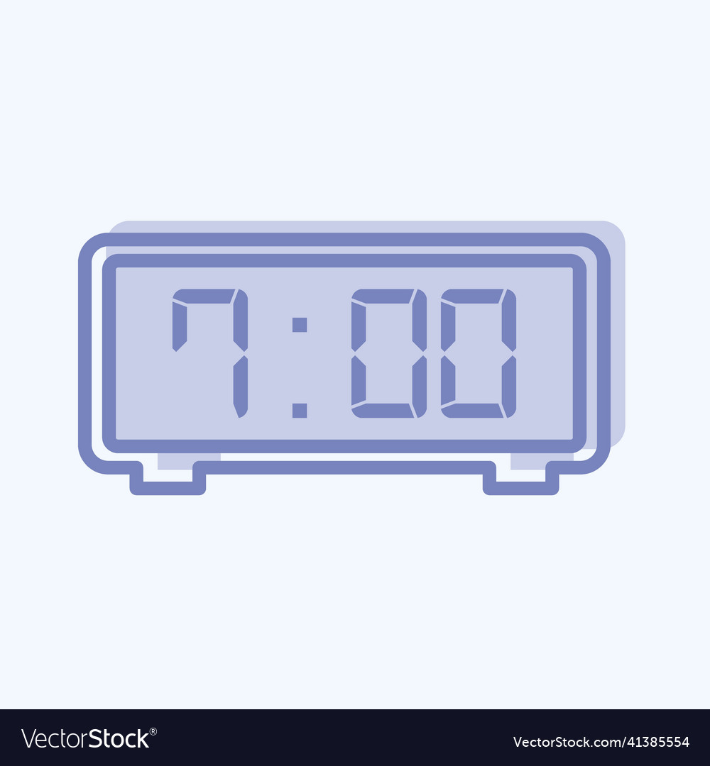 Icon digital clock two tone style simple Vector Image