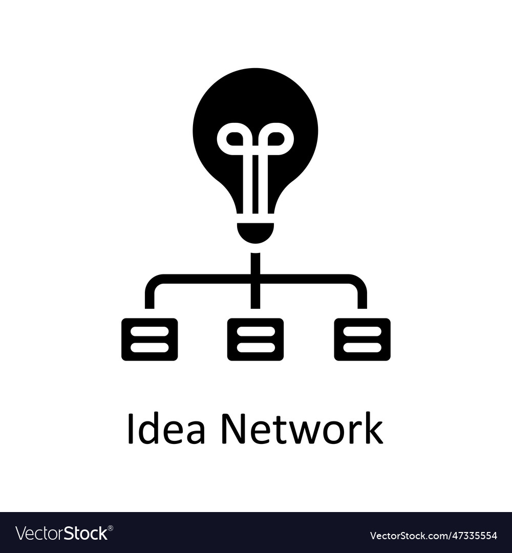 Idea network solid icon design