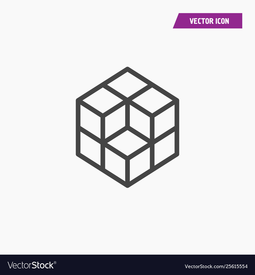Isometric cube minimal single flat linear icon