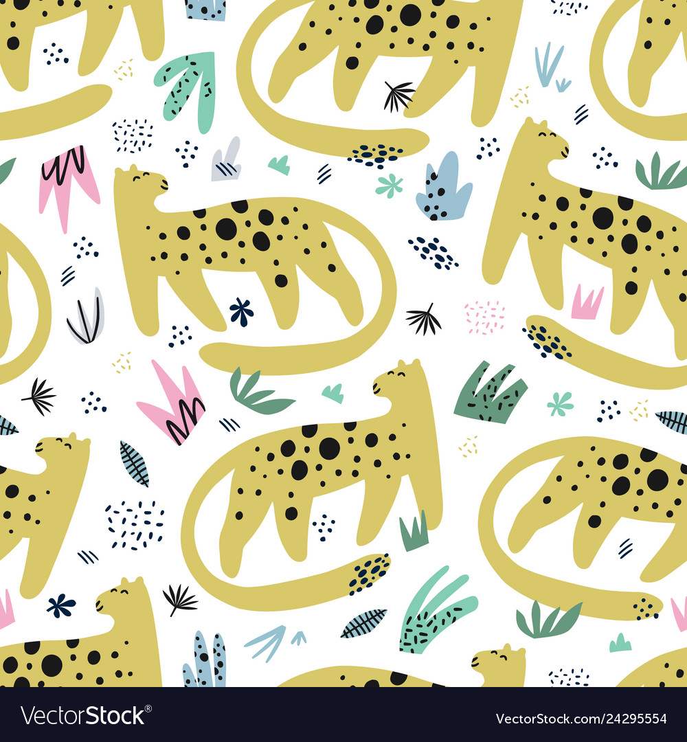 Leopard Flat Seamless Pattern