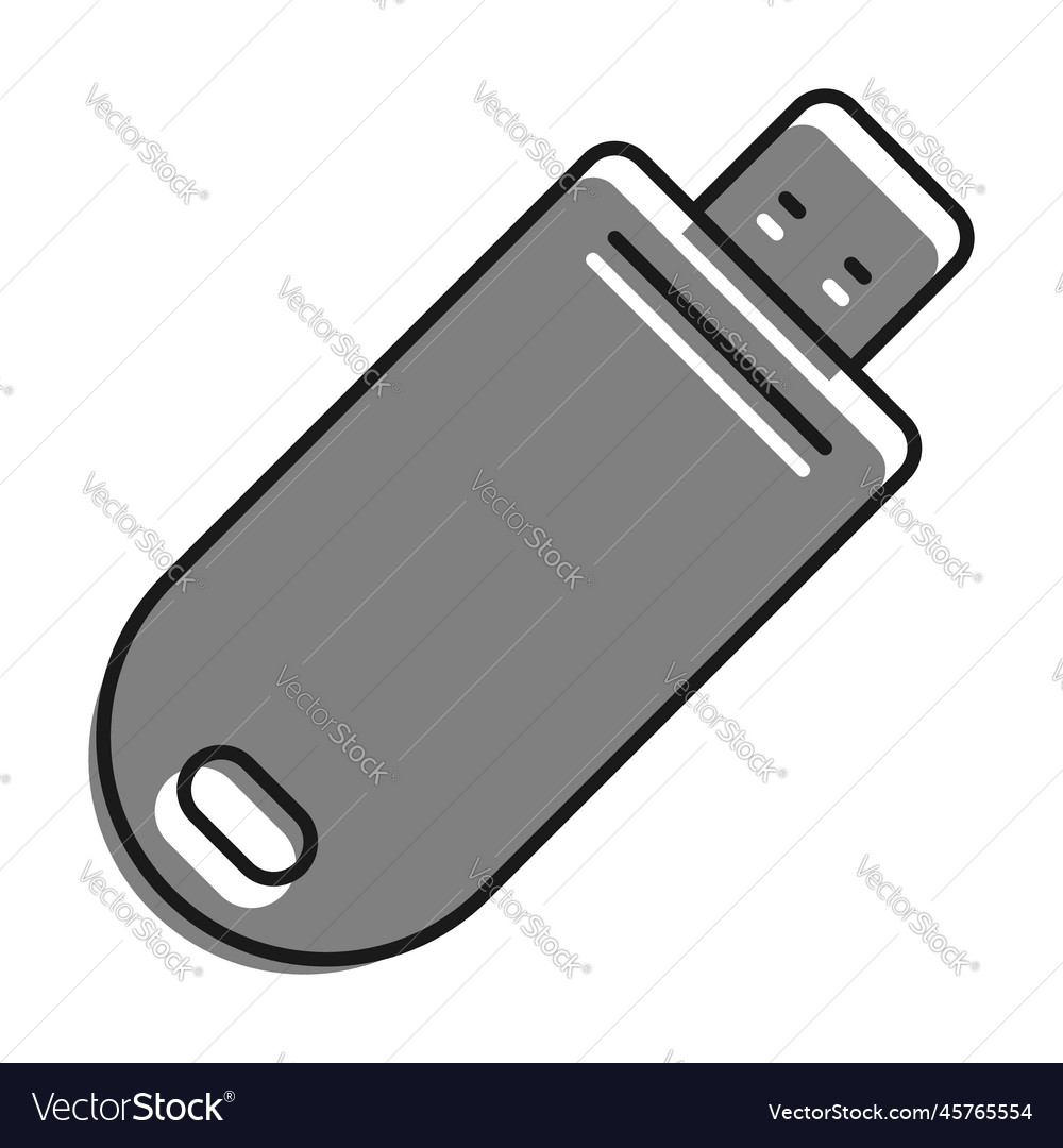Linear icon usb flash drive memory card vector image Linear icon usb flash drive memory card