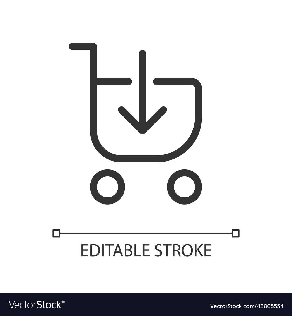 Loading shopping cart pixel perfect linear ui icon vector image Loading shopping cart pixel perfect linear ui icon