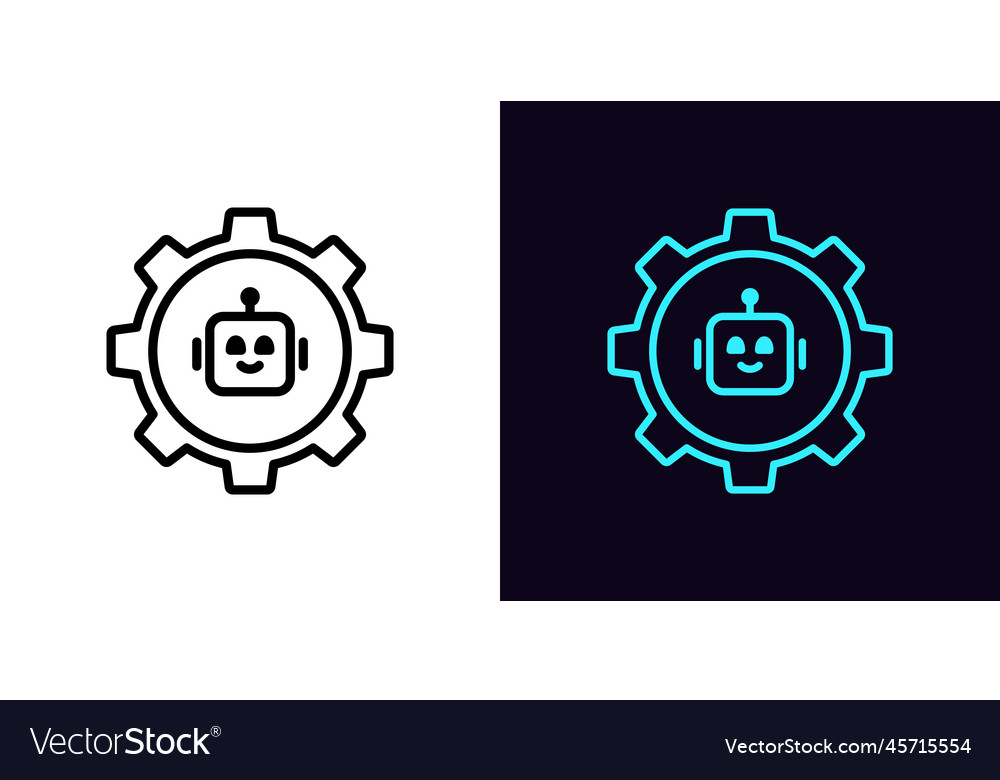 Outline bot settings icon with editable stroke vector image Outline bot settings icon with editable stroke