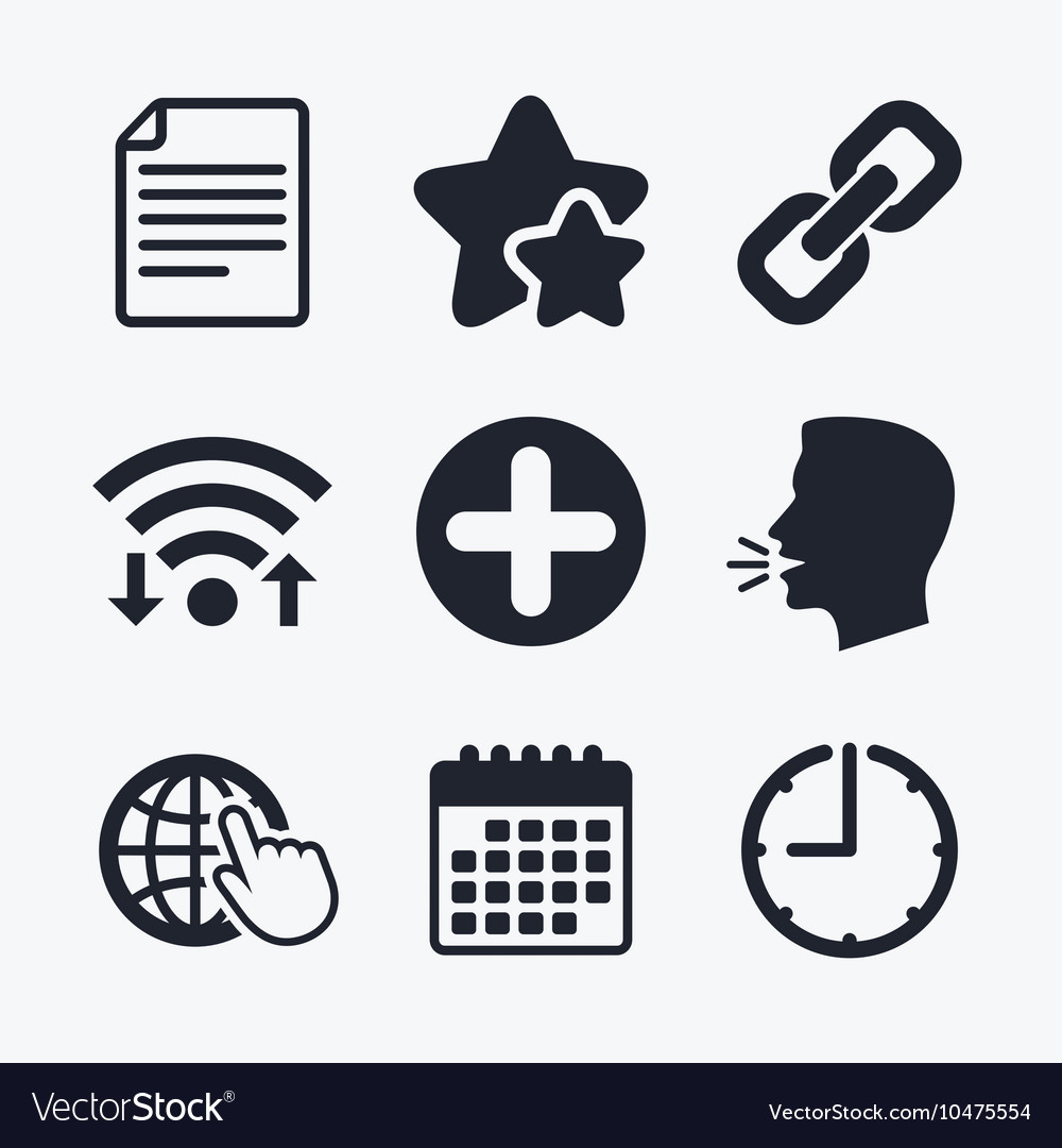 Plus circle and hyperlink signs file globe