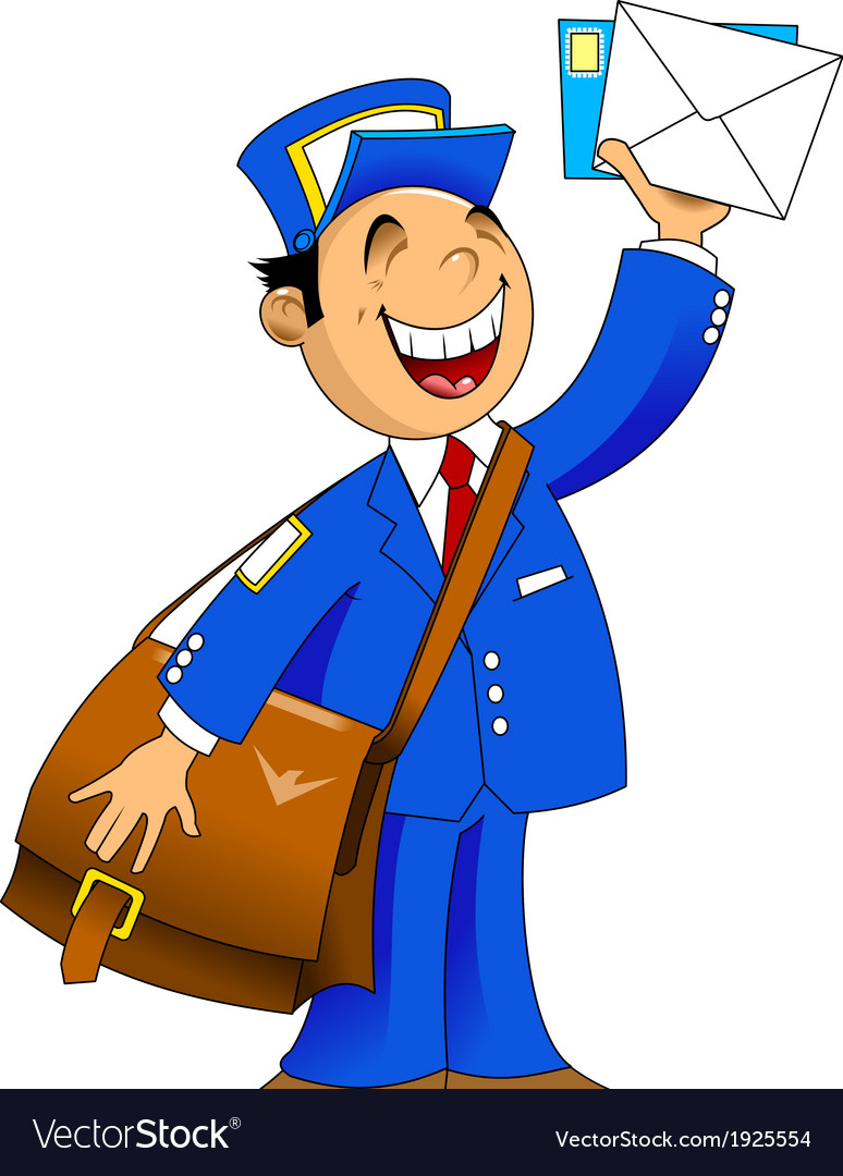 Postman with letters Royalty Free Vector Image