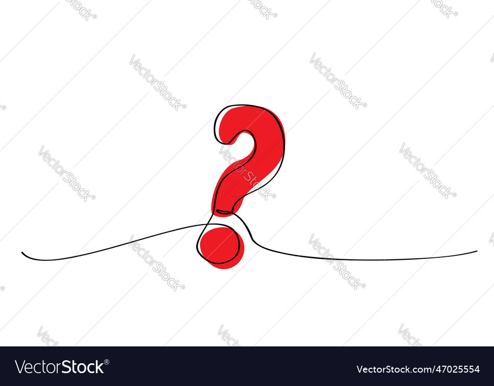 Question mark single or continuous line with copy
