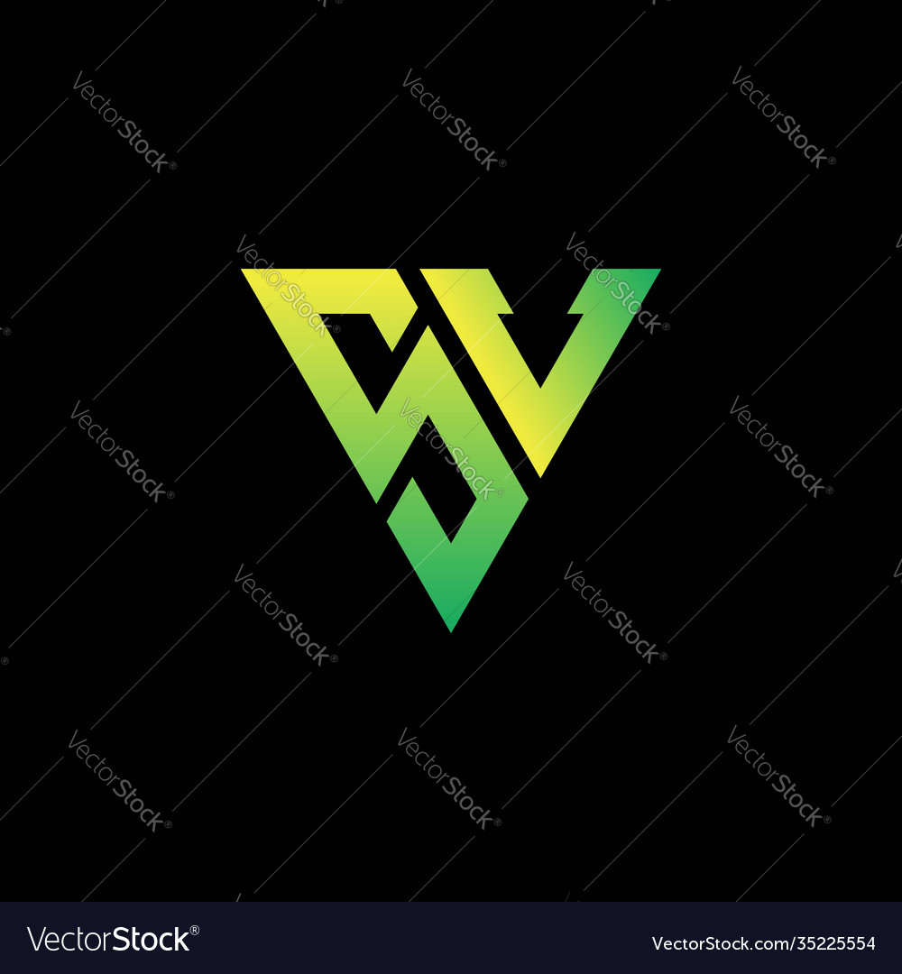 S v initial triangle logo monogram