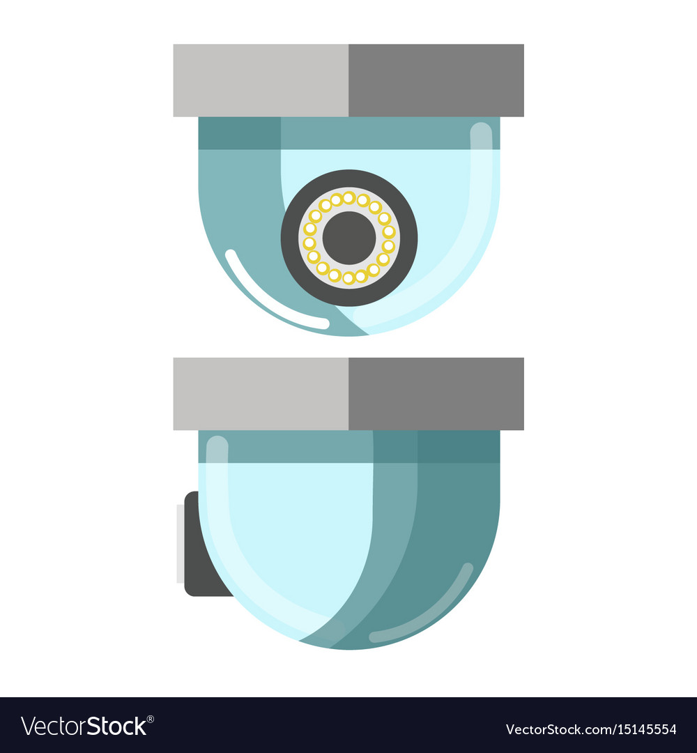 Security cctv camera in front and side view Vector Image