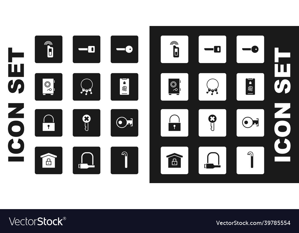 Set key bunch of keys safe car with remote vector image Set key bunch of keys safe car with remote