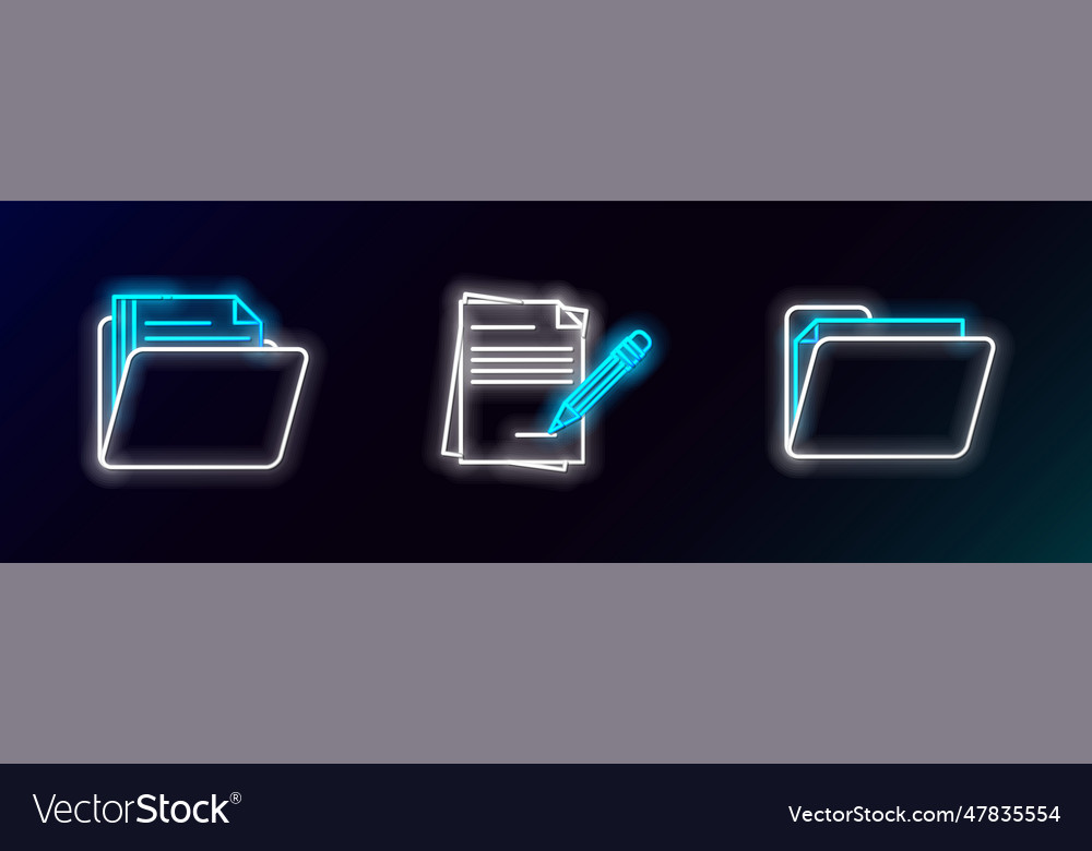 Set line document folder and blank notebook vector image Set line document folder and blank notebook