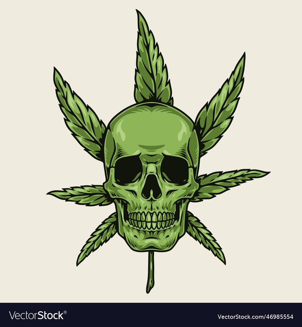 Smoking cannabis colorful detailed sticker Vector Image