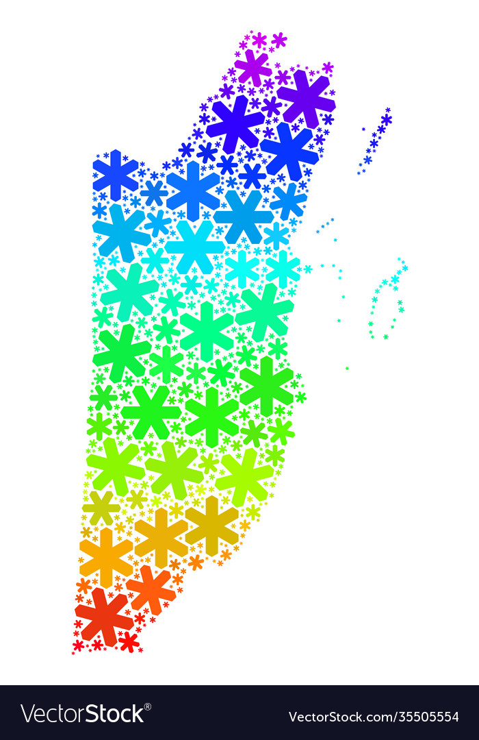 Spectrum gradient winter mosaic belize map from vector image Spectrum gradient winter mosaic belize map from