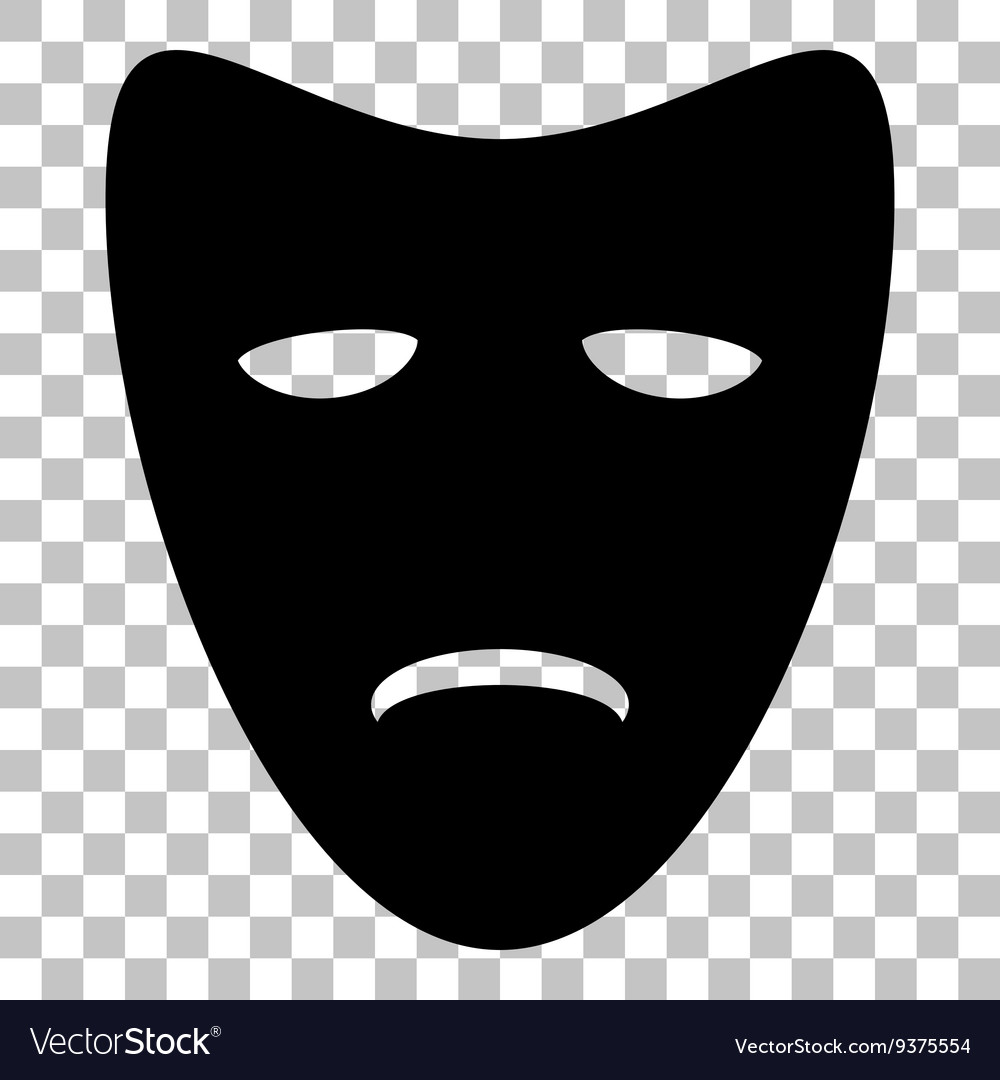 Tragedy theatrical masks flat style black icon