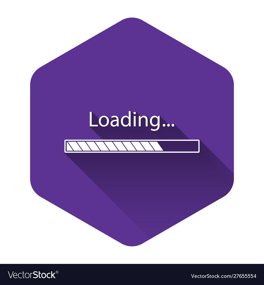 White loading icon isolated with long shadow vector image White loading icon isolated with long shadow