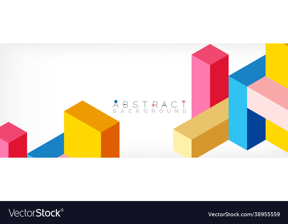 Abstract background 3d cubes cubic elements vector image Abstract background 3d cubes cubic elements