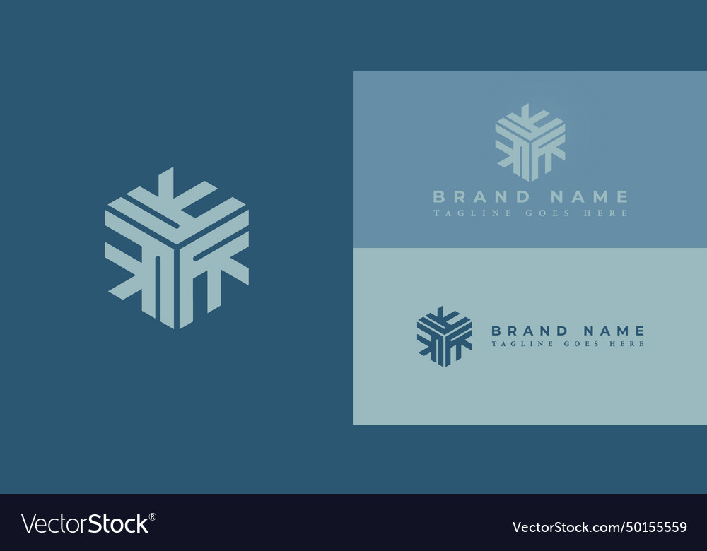 Abstract kk initial letters linked hexagon logo