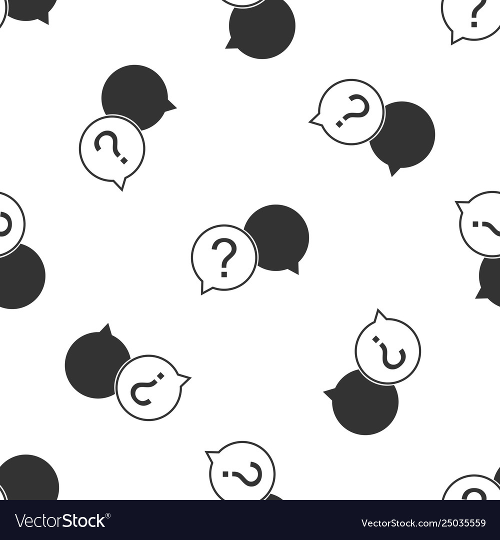 Chat question icon isolated seamless pattern vector image Chat question icon isolated seamless pattern