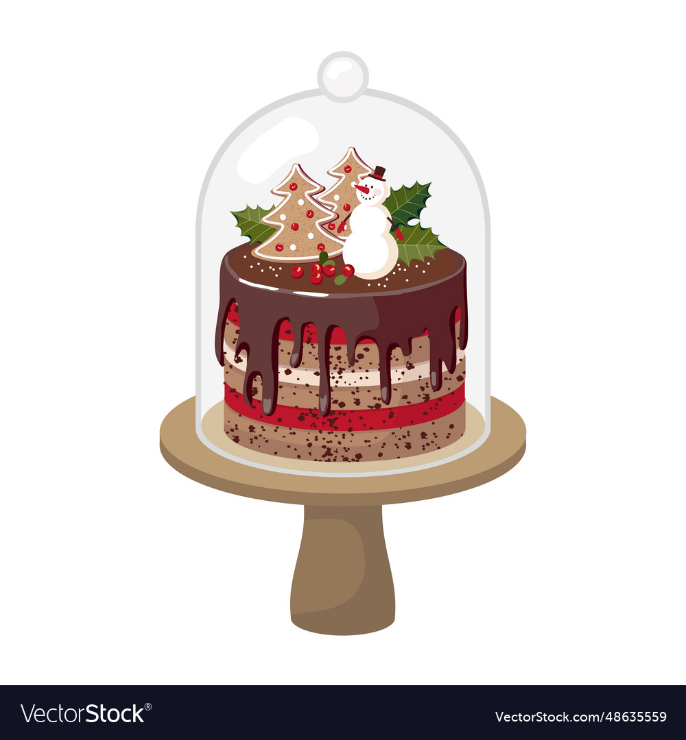 Christmas cake on a stand