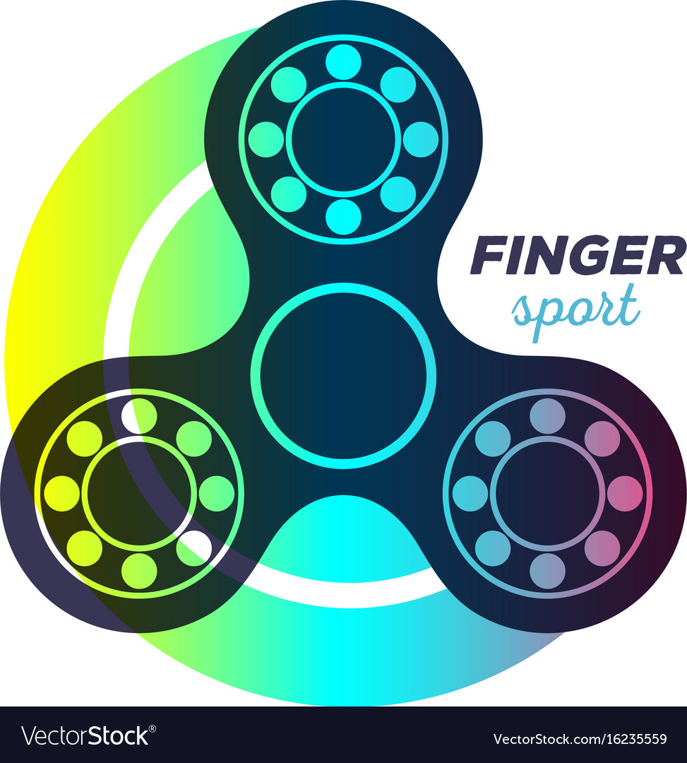 Fidget spinner with colorful trace of rotation